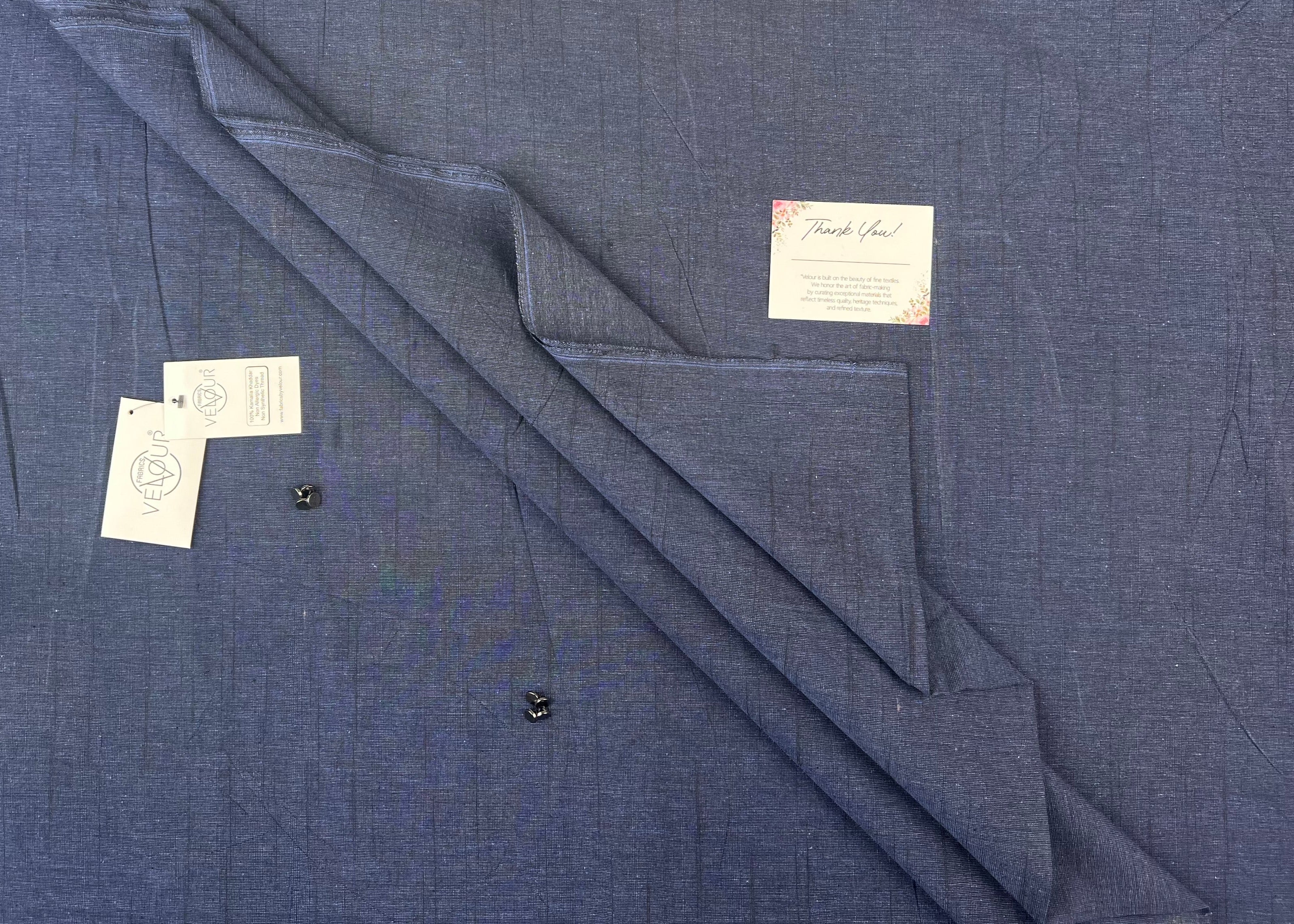 SLUB WINTER KHADDAR- DENIM BLUE